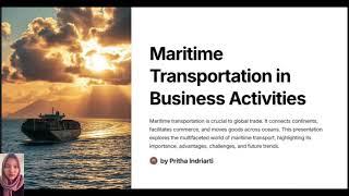 [BUSINESS LAW] Maritime Transportasi in Business Activities