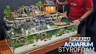 How to Make a Mini Waterfall Garden Valley Japanese House Diorama for Aquarium Decoration