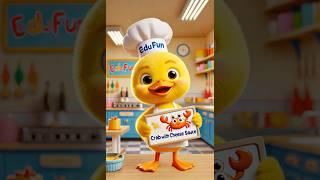 Adorable Yellow Duck Cooks Crab with Cheese Sauce | #Shorts #CuteDuck #Cooking #Cartoon #AI