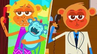 Five Little Monkeys Jumping On The Bed | Nursery Rhymes & Kids Songs | Captain Discovery