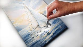 Pouring on FABRIC??? 3D Boat Art You can Try! Fun Technique! | AB Creative Tutorial