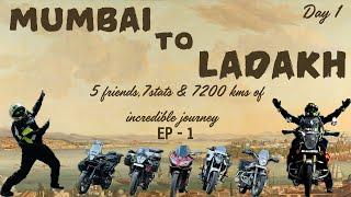 Mumbai To Ladakh Bike Ride 2024 | Day 1 | Navi Mumbai To Surat | 2024 | MARATHI | #ladakh EP-1