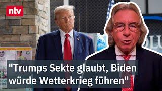 Jäger zum Hurrikan-Wahlkampf: "Trumps Sekte glaubt, Biden würde Wetterkrieg führen" | ntv