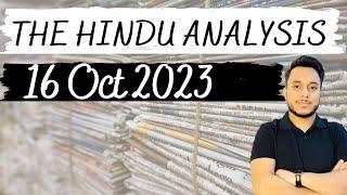 THE HINDU Analysis 16 October 2023 | Daily News Analysis for UPSC IAS |