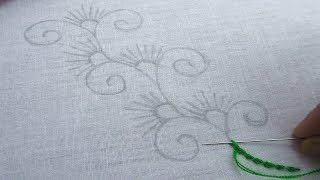 Hand Embroidery, Borderline Embroidery, Moti tanka stitch