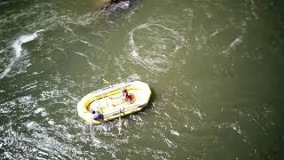 Montana Clark fork river bridge drone video