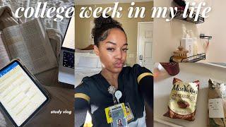 COLLEGE WEEK IN MY LIFE AS A NURSING STUDENT  | exam study vlog, realistic days, clinical, L&D sim