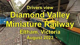 Drivers view, Diamond Valley Miniature railway, Eltham, Victoria.