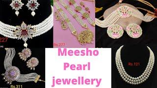 MEESHO PEARL JEWELLERY //  TRENDY PEARL NECKLACE // FASHION CLOSET CREATIVITY....