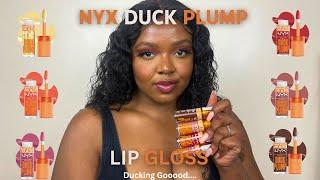 *NEW* NYX DUCK PLUMP LIP GLOSS | REVIEW, SWATCHES & LIP COMBOS | Fenty  dupe ?? | WOC, best lip oil