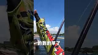 釣魚釣到一支釣竿....釣竿竟然勾著一隻大魚#shorts #釣魚 #fishing