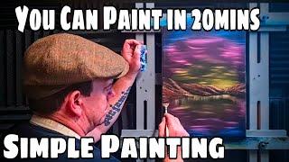 Simple Painting Tutorial For Beginners - Golden sunset #wetonwet #oilpainting