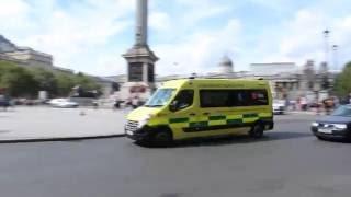 Falck Emergency Ambulance responding to a call in London