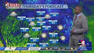 Warming up through the end of the week, soggy weekend ahead