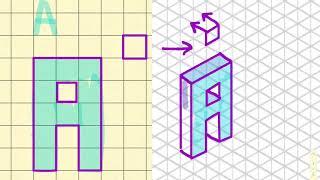 Draw 3D Letters Using Isometric Drawing (Whole Alphabet)