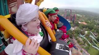 Mrs. Claus & Elves Ride Falcon's Fury | Busch Gardens Tampa Bay