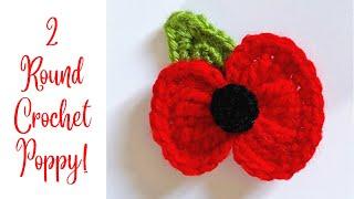 CROCHET POPPY JUST 2 ROUNDS!