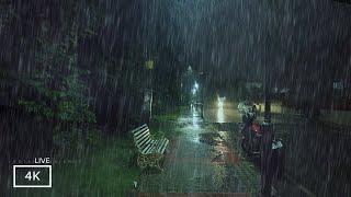 4K ASMR Heavy Rain Walk at Night | Heavy Rain Sounds for Sleeping | Our  Rain Walks Compilation