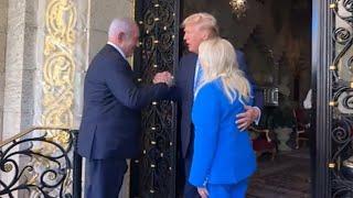 VIDEO: Donald Trump greets Israeli Prime Minister Benjamin Netanyahu