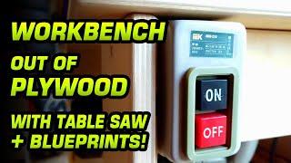 Durable DIY workbench from plywood + BLUEPRINTS.  Part 1