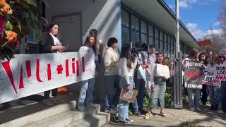 Santa Rosa High School students protest outside Santa Rosa City Schools district office