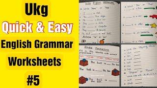 Ukg Quick & Easy English Grammar Worksheets #5 | #ukg #ukgenglishgrammar #dailypracticeworksheets