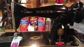 Old black vintage heavy duty Singer 1956 model 15-91 (demo)