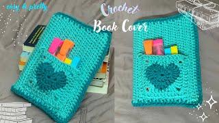 "DIY Crochet Book Cover with Pockets | Super Easy for Beginners!"