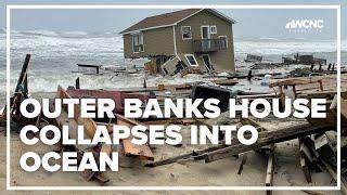 House collapses INTO THE OCEAN on Outer Banks in Rodanthe, NC