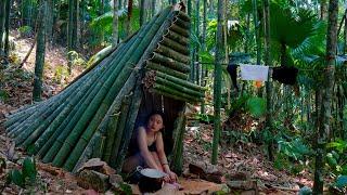 FULL VIDEO: 1 Days SOLO Bushcraft alone in the bamboo forest , creates my survival shelter