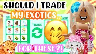 SHOULD I TRADE MY EXOTICS FOR THESE HIGH DEMAND PETS?🪸#adoptmeroblox #preppyadoptme #preppyroblox