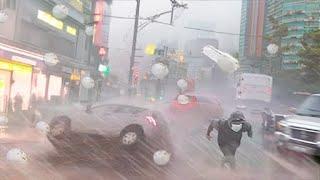 Tokyo Today! Storm and 6-inch hail hit homes and cars in Hachioji, Japan, wind 150 km/h