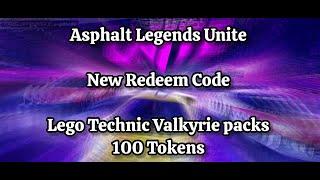 Asphalt Legends Unite Free Tokens Redeem Code | Lego Technic Aston Martin Valkyrie packs