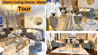 GLAM Living Room Decorating Ideas And Tour | How to Decorate a Glam  Living Room | Decorate with me