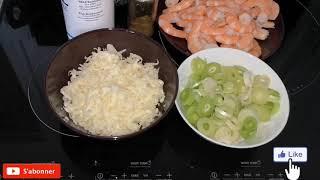 Crevettes aux poireaux  recette de mon beau père  