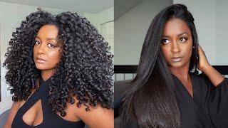 Curly to Straight Hair Tutorial | Hermela