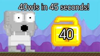 Growtopia 40wls in 45 SECONDS! #Shorts