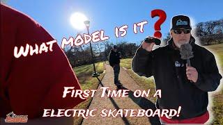 NEW Eskate channel - First time riding an electric skateboard  for both of us. #eskate #eskateboard