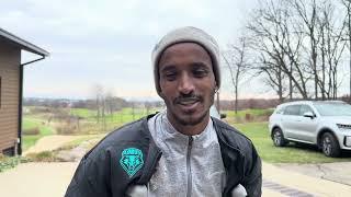 Exclusive interview with Habtom Samuel on crutches after losing shoe at NCAA XC 2024