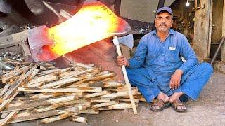 Amazing Process of Making Damascus  Axe in Factory | Top Handmade Axe Master