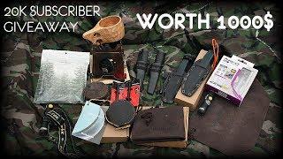 FREE BUSHCRAFT GEAR WORTH 1000$ - 20 000 SUBSCRIBER GIVEAWAY  - HF SURVIVAL SCHOOL