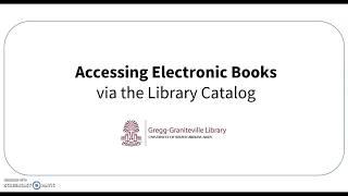 Accessing Ebooks via the Library Catalog