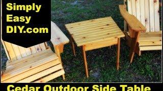 Cedar Adirondack Style Outdoor Side Table