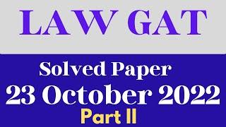 23 October Law Gat| Today's LAW GAT| LAW GAT Test 23 October Solved|Part II