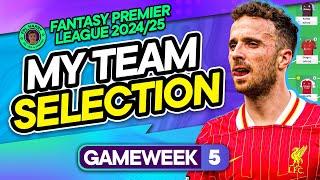 MY FPL GW5 TEAM SELECTION!  Will Joao Pedro + Jota Start? | Fantasy Premier League Tips 2024/25