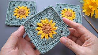 Crochet Flower Granny Square Tutorial Step by Step