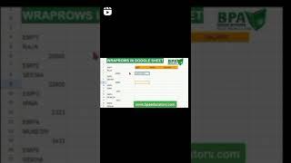How to use wrap rows in google sheet #exceltraining #msexceltips #bpaeducators