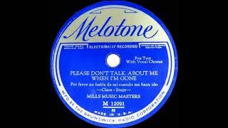 1931 Mills Music Masters - Please Don’t Talk About Me When I’m Gone (Charlie Lawman, vocal)