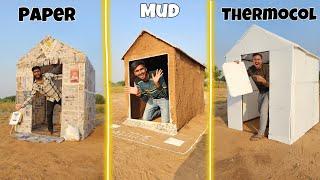 Different Type of Hut  -Newspaper + Mud + Thermocol + Cardboard -  कौन करेगा रात में मौज 