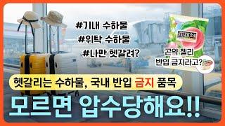 기내 수하물, 한국 반입 금지 물품 총정리ㅣ여행 전 필수! ㅣ마이풀 - 외쿡어티비